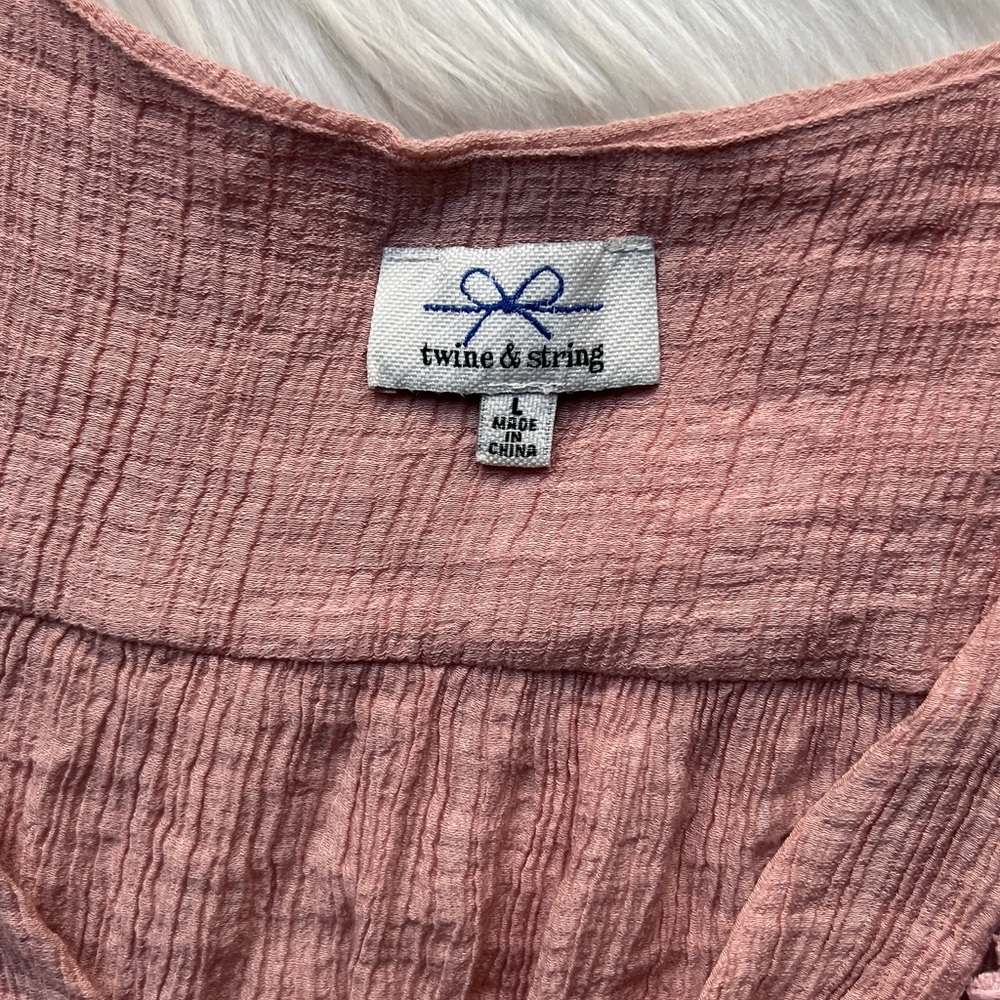 Twine & String Pink Ruffled Women's Top - Picture 8 of 9